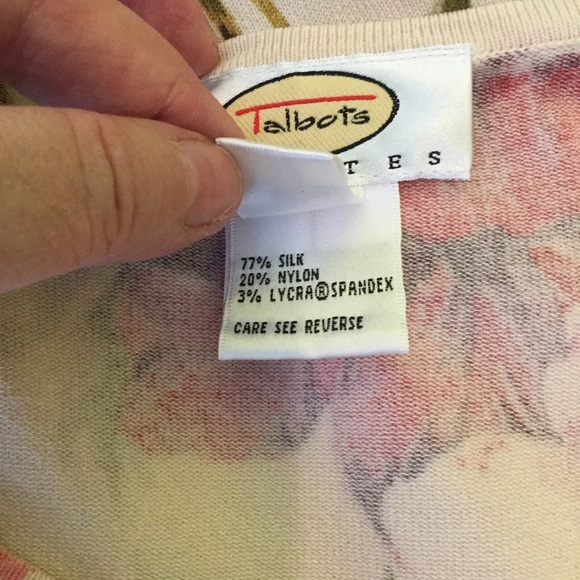 Talbots Petite Flowered Top, Size S, Cream & Pink - Picture 4 of 5